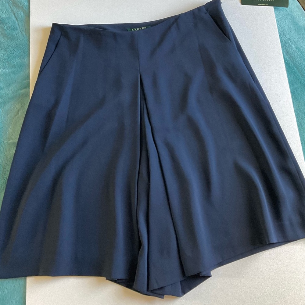 Ralph Lauren Women's Culotte's Navy Blue New with Tags Size 12 with Side Zipper